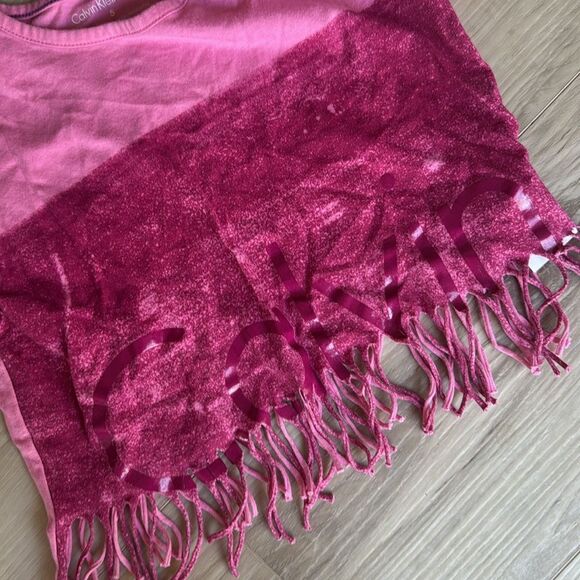 Calvin Klein Pink Two Tone Fringe Top & Neon Strappy Tank Size 5 - Picture 4 of 7